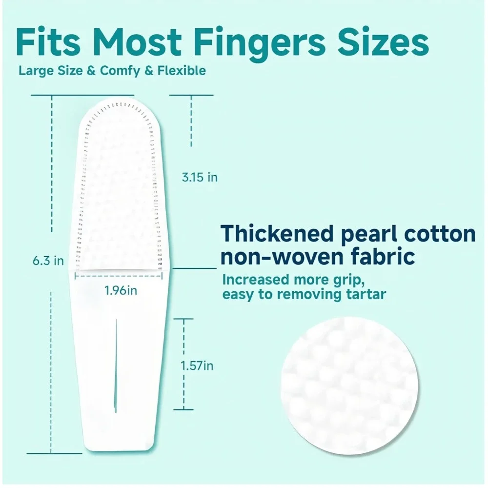 Pet Dental Finger Wipes for Dogs & Cats 50ct Plaque Tartar Breath Care